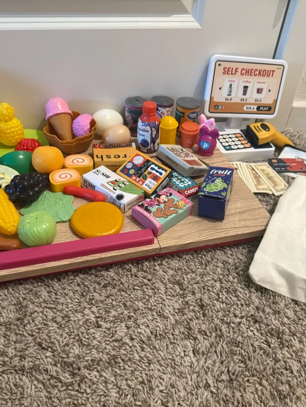 Kids pretend Play Grocery Checkout Store Set - Kids supermarket lot